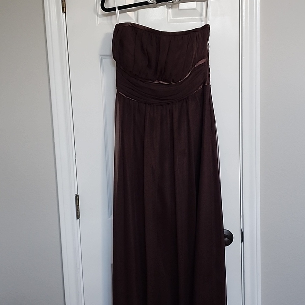 Thread Brown Strapless Floor Length Bridesmaid Dress Size 14​​​​​​